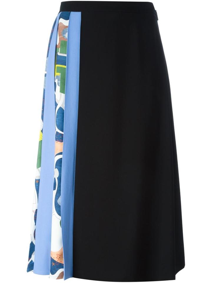 Msgm Printed Pleated Panel Skirt