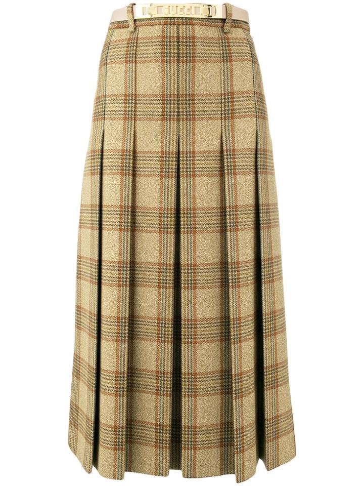 Gucci Checked A-line Skirt - Neutrals