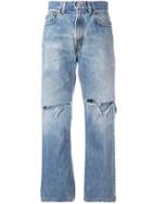 Danielle Guizio Distressed Wide Leg Jeans - Blue