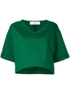 Le Ciel Bleu V Neck Top - Green