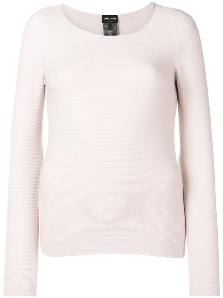 Giorgio Armani Long-sleeve Fitted Top - Pink & Purple