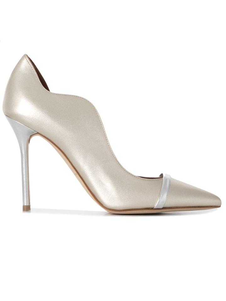 Malone Souliers Asymmetric Cut Metallic Pumps - Gold