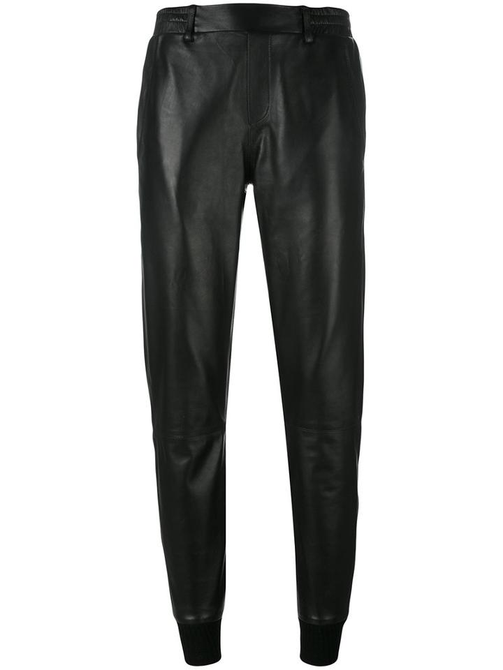 Manokhi - Slim-fit Trousers - Women - Lamb Skin - 38, Black, Lamb Skin