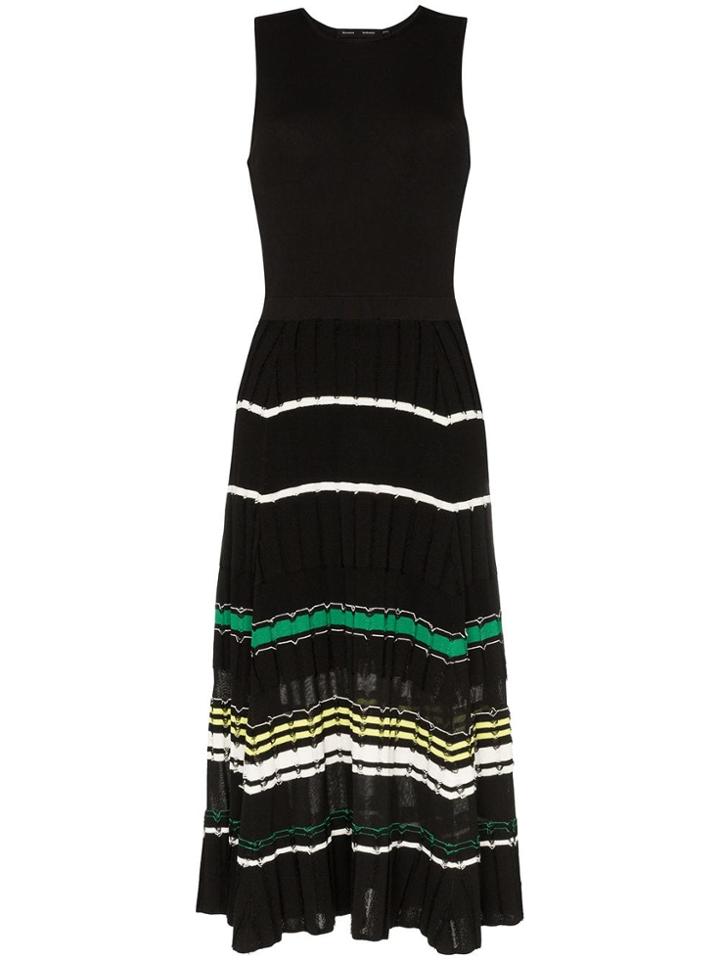 Proenza Schouler Sleeveless Ribbed Skirt Knitted Dress - Black