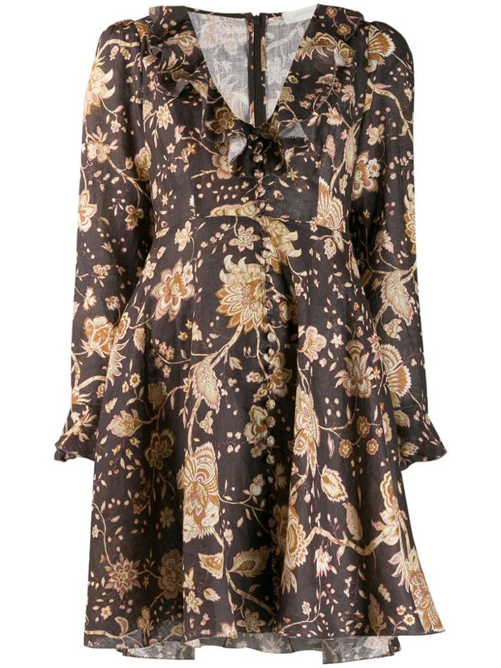 Zimmermann Paisley V-neck Dress - Brown