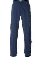 Kiton Straight Leg Chinos, Men's, Size: 31, Blue, Cotton/spandex/elastane