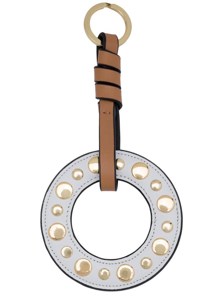Dvf Diane Von Furstenberg Small Studded Circle Charm - White