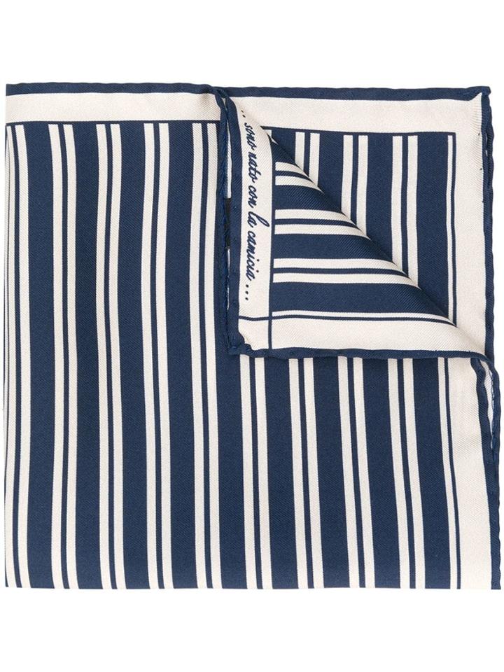 Fefè Striped Pocket Square - Blue