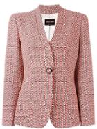 Giorgio Armani Woven Blazer, Women's, Size: 46, Red, Cotton/polyamide/polyester/silk