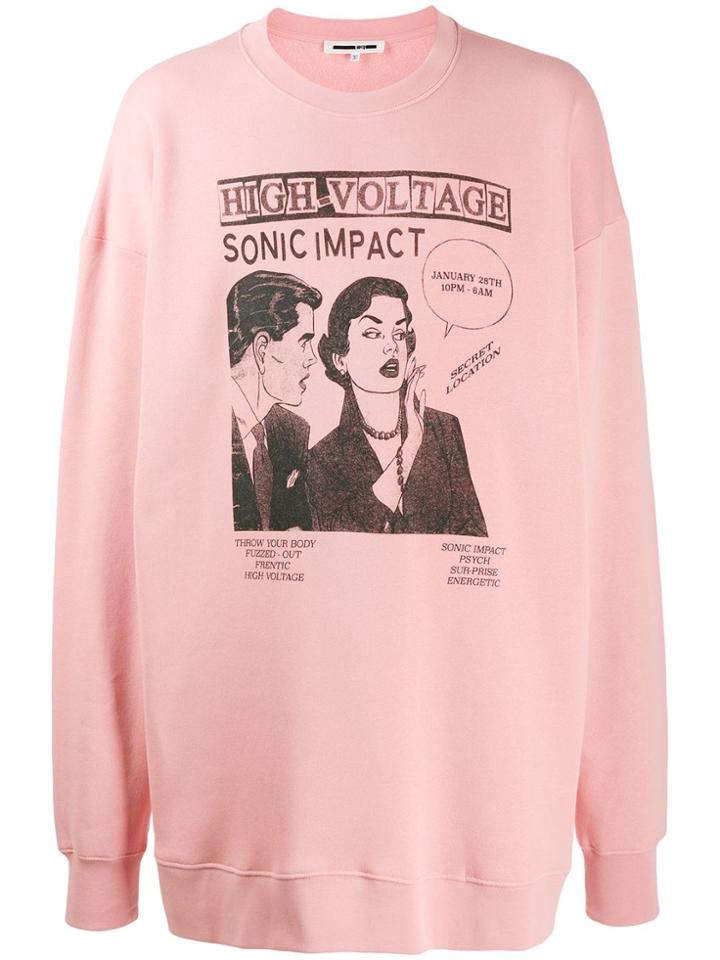 Mcq Alexander Mcqueen Oversized Comic Print Hoodie - Pink