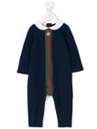 Gucci Kids - Web Striped Romper Set - Kids - Cotton - 9-12 Mth, Blue