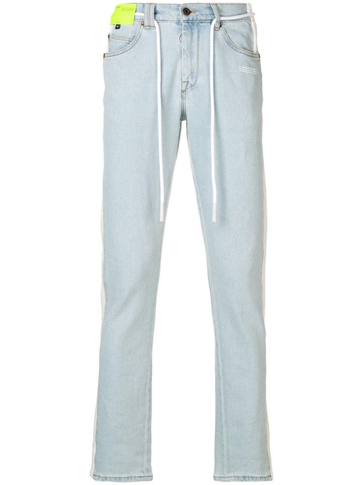 Off-white Belted Slim Fit Jeans - Blue
