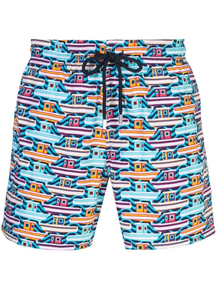 Vilebrequin Sailboat Print Swim Shorts - Blue