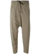 Isabel Benenato - Drop Crotch Pants - Women - Spandex/elastane/viscose - 42, Women's, Green, Spandex/elastane/viscose