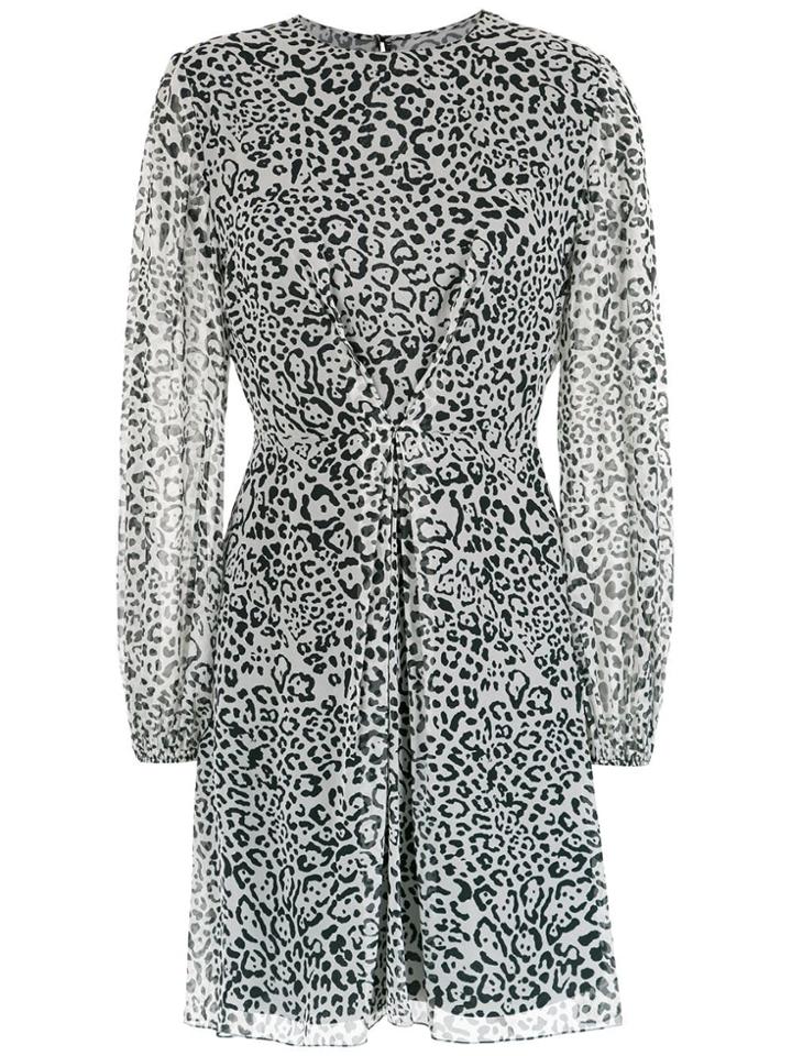 Nk Animal Print Silk Dress - White
