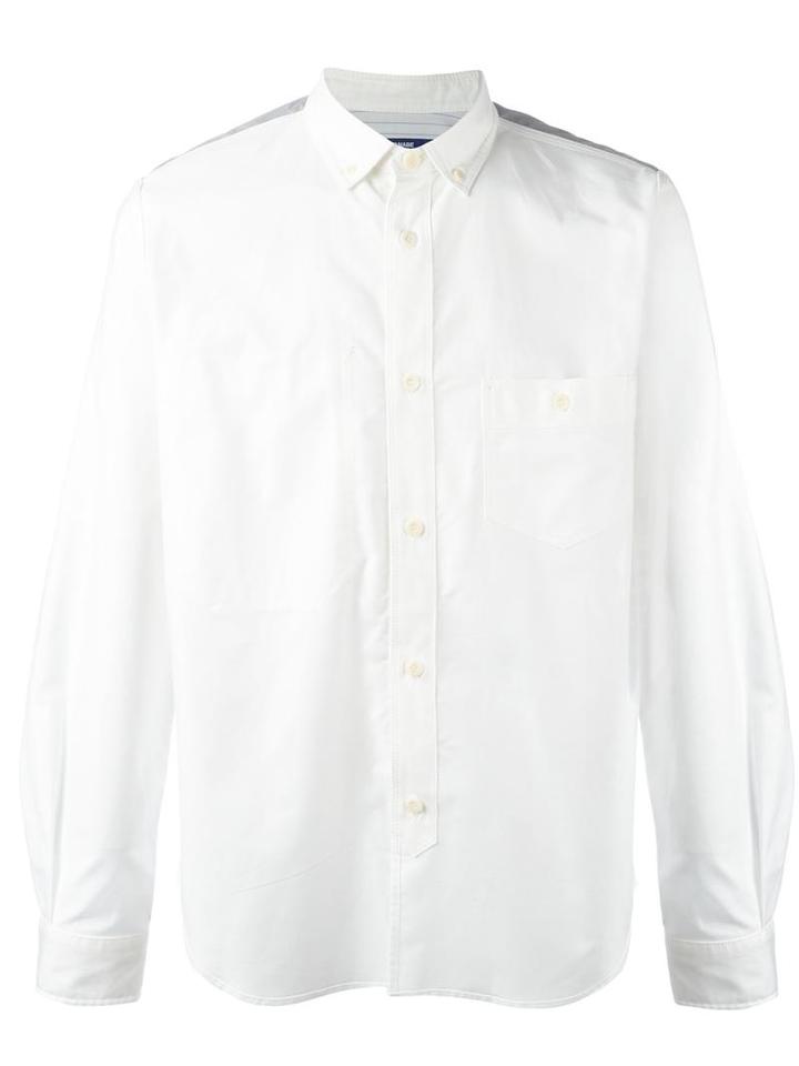 Junya Watanabe Comme Des Garçons Man Contrast Yoke Oxford Shirt, Men's, Size: Large, White, Cotton
