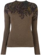 Etro Printed Jumper, Women's, Size: 40, Brown, Wool