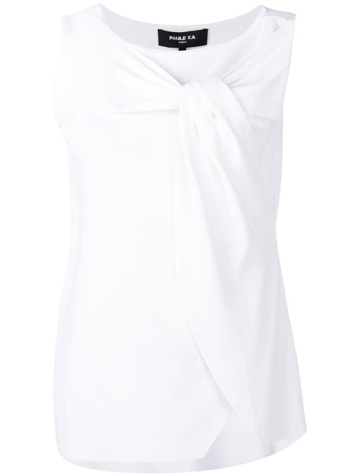 Paule Ka Structured Top With Front Knot - White