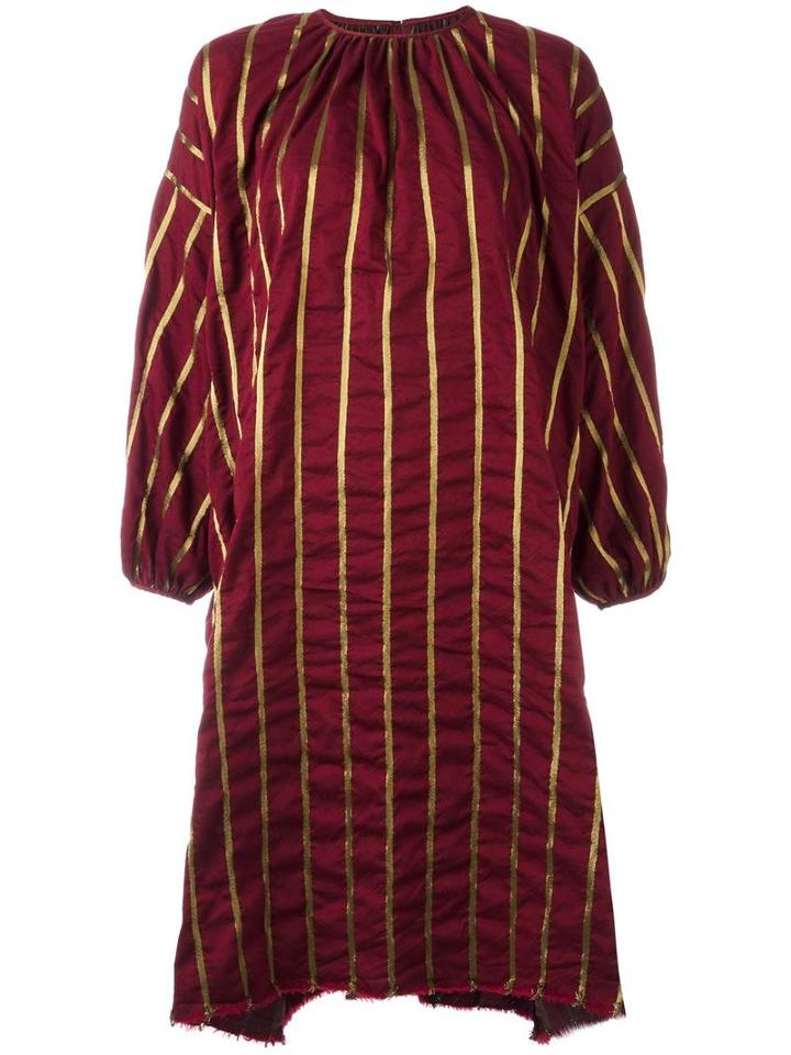 Uma Wang Striped Dress, Women's, Size: Medium, Red, Polyester/wool/viscose/polyamide