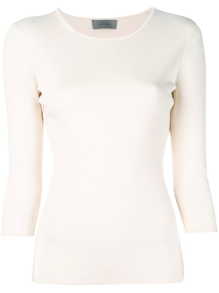 Tony Cohen - Fitted Top - Women - Nylon/rayon - 36, Women's, White, Nylon/rayon