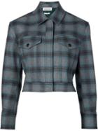 Koonhor Plaid Cropped Jacket, Women's, Size: 40, Blue, Polyamide/polyester/virgin Wool