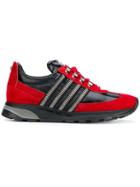 Balmain Side Zip Low Top Sneakers - Red