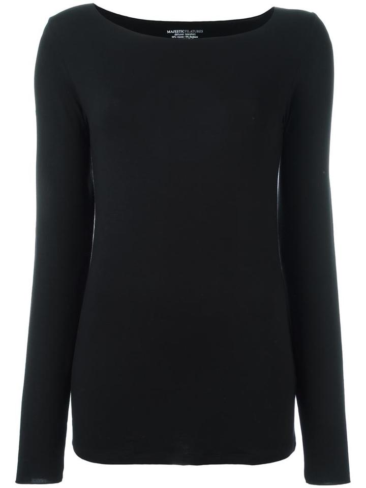Majestic Filatures Long Sleeved T-shirt, Women's, Size: 4, Black, Spandex/elastane/viscose