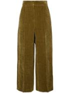 Des Prés Exposed Seam Cropped Trousers - Brown
