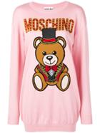 Moschino Knitted Bear Sweater Dress - Pink