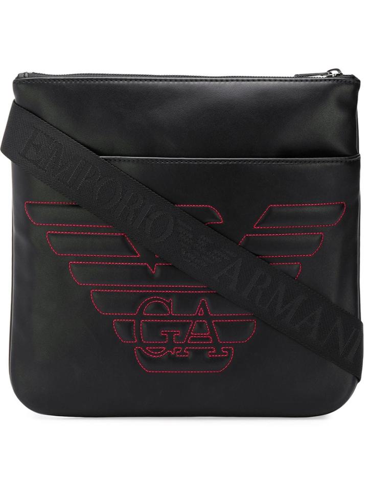 Emporio Armani Hilo Logo Messenger Bag - Black