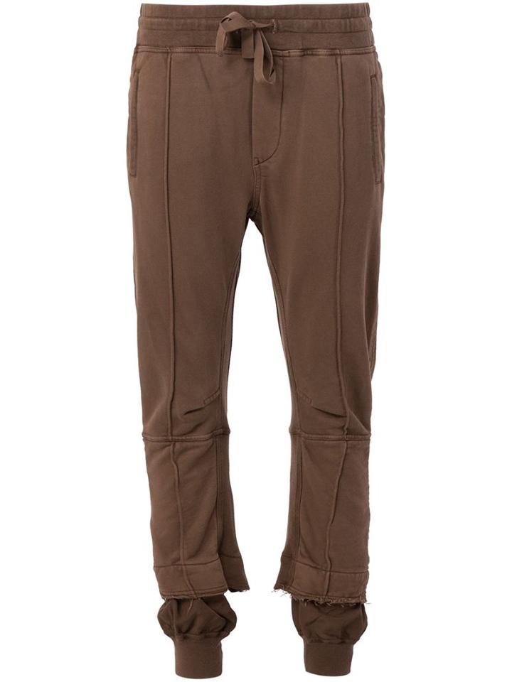Haider Ackermann Gathered Ankle Track Pants, Women's, Size: Small, Brown, Spandex/elastane/cotton/rayon