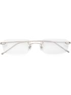 Lotos Rectangular Frame Glasses, Grey, 18kt White Gold
