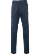 Valentino Straight-leg Chinos, Men's, Size: 50, Blue, Cotton/spandex/elastane/viscose