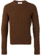 Ami Alexandre Mattiussi Ami De Caur Cable-knit Sweater - Brown