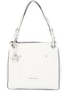 Logo Plaque Tote Bag - Women - Leather - One Size, White, Leather, Michael Kors
