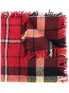 Isabel Marant - Chunky Checkered Scarf - Women - Silk/wool - One Size, Red, Silk/wool