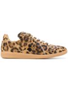 Maison Margiela Leopard Print Sneakers - Brown
