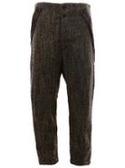 Lost & Found Ria Dunn Suspenders Detail Cropped Trousers, Men's, Size: Xs, Black, Cotton/linen/flax/polyamide/wool