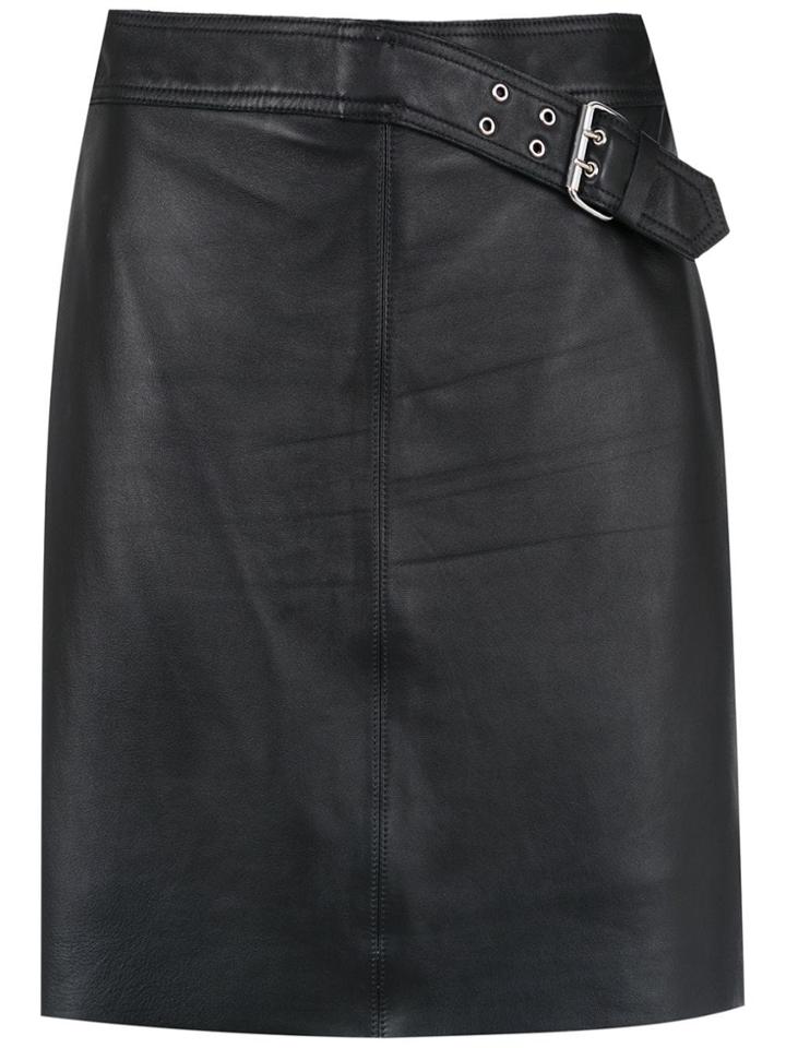 Nk Short Leather Skirt - Black