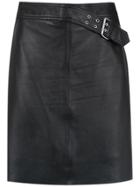 Nk Short Leather Skirt - Black