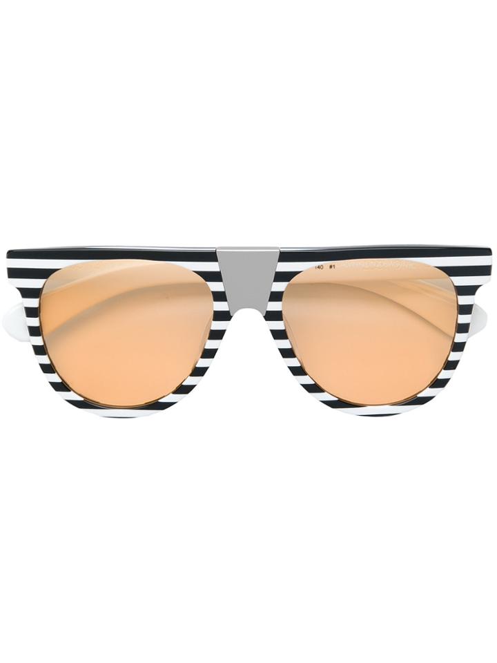 Calvin Klein 205w39nyc Striped Frame Sunglasses - White