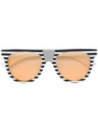 Calvin Klein 205w39nyc Striped Frame Sunglasses - White
