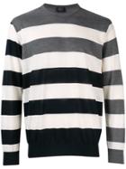 Paul & Shark Contrast Striped Sweater - White