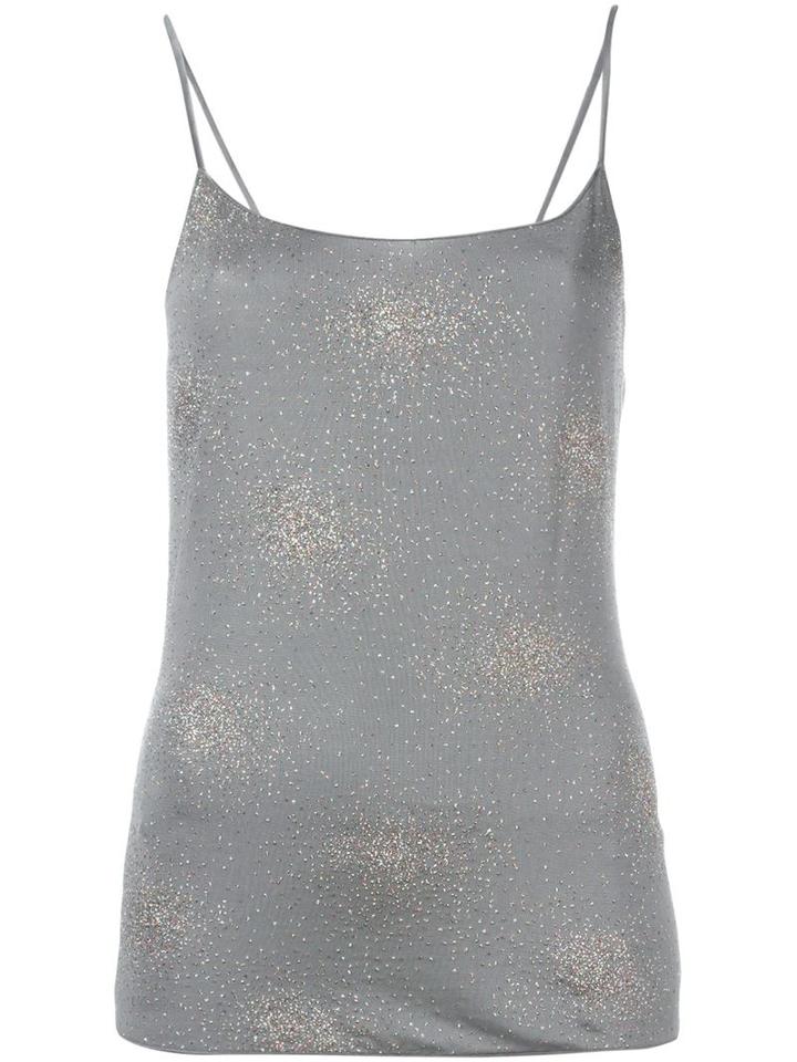 Armani Collezioni Lamé Spaghetti Straps Top