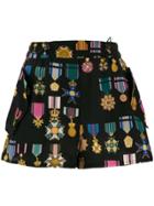 Mr & Mrs Italy Medal Pattern Shorts - Black