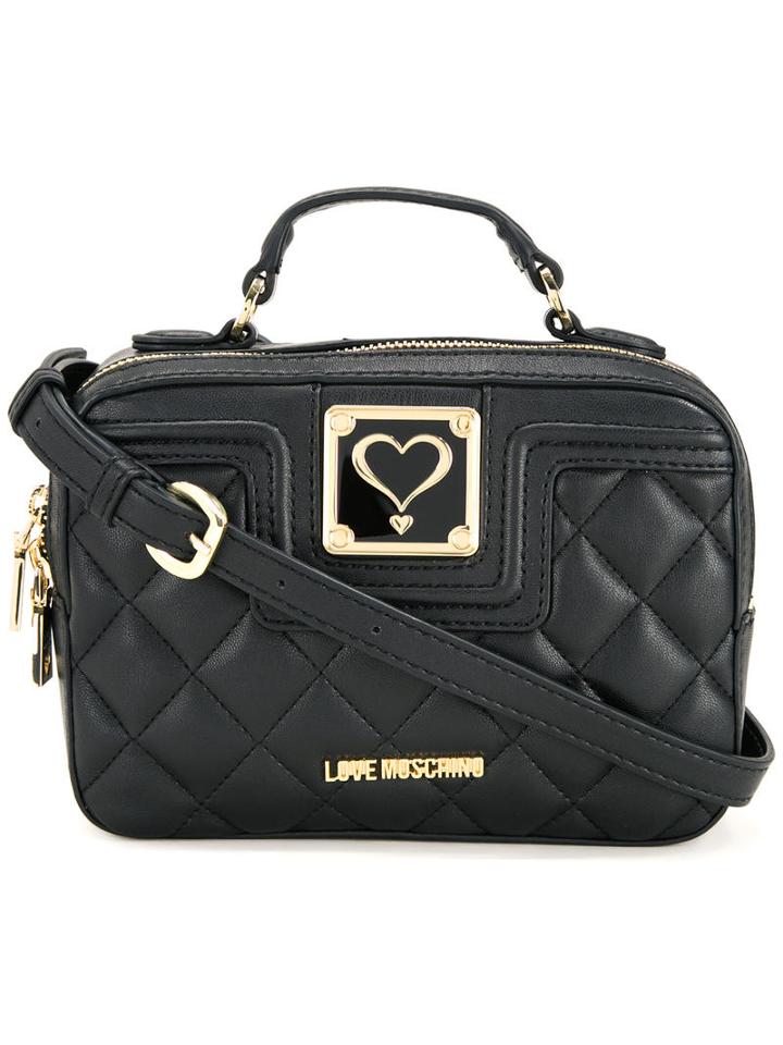 Quilted Crossbody Bag - Women - Polyurethane - One Size, Black, Polyurethane, Love Moschino