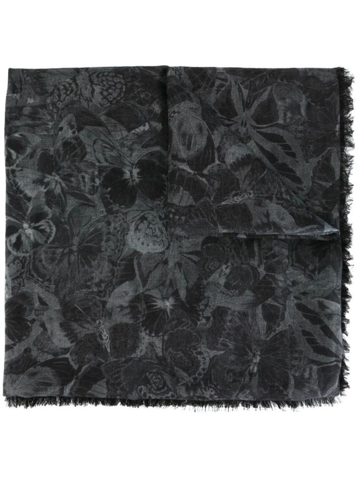 Valentino 'camubutterfly' Scarf, Men's, Grey, Silk/cashmere