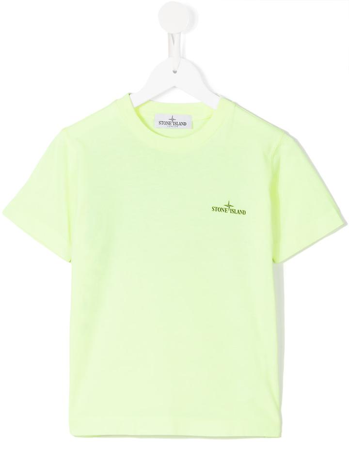 Stone Island Kids Logo Print T-shirt, Boy's, Size: 12 Yrs, Yellow/orange