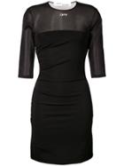 Off-white Sheer Gathered Dress - Black