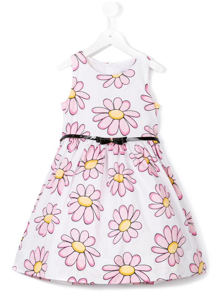 Monnalisa Flower Print Dress, Girl's, Size: 8 Yrs, White